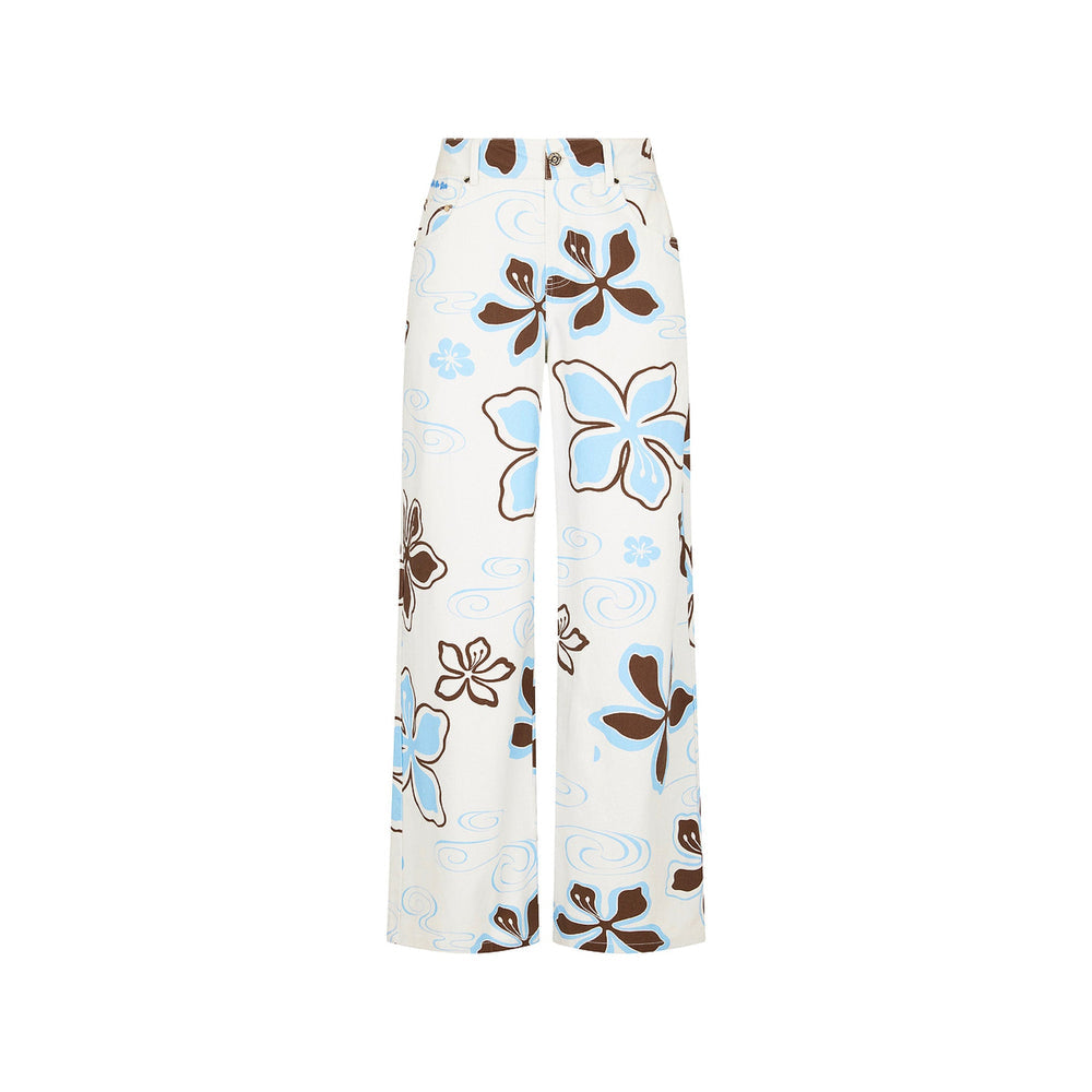 Straight Leg Printed Jeans - Coco Lush