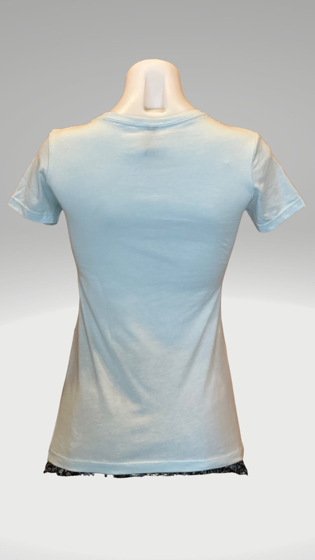 Women's Short Sleeve T-Shirt - Ice Blue - Kaia Logo (Front) - Blue Text