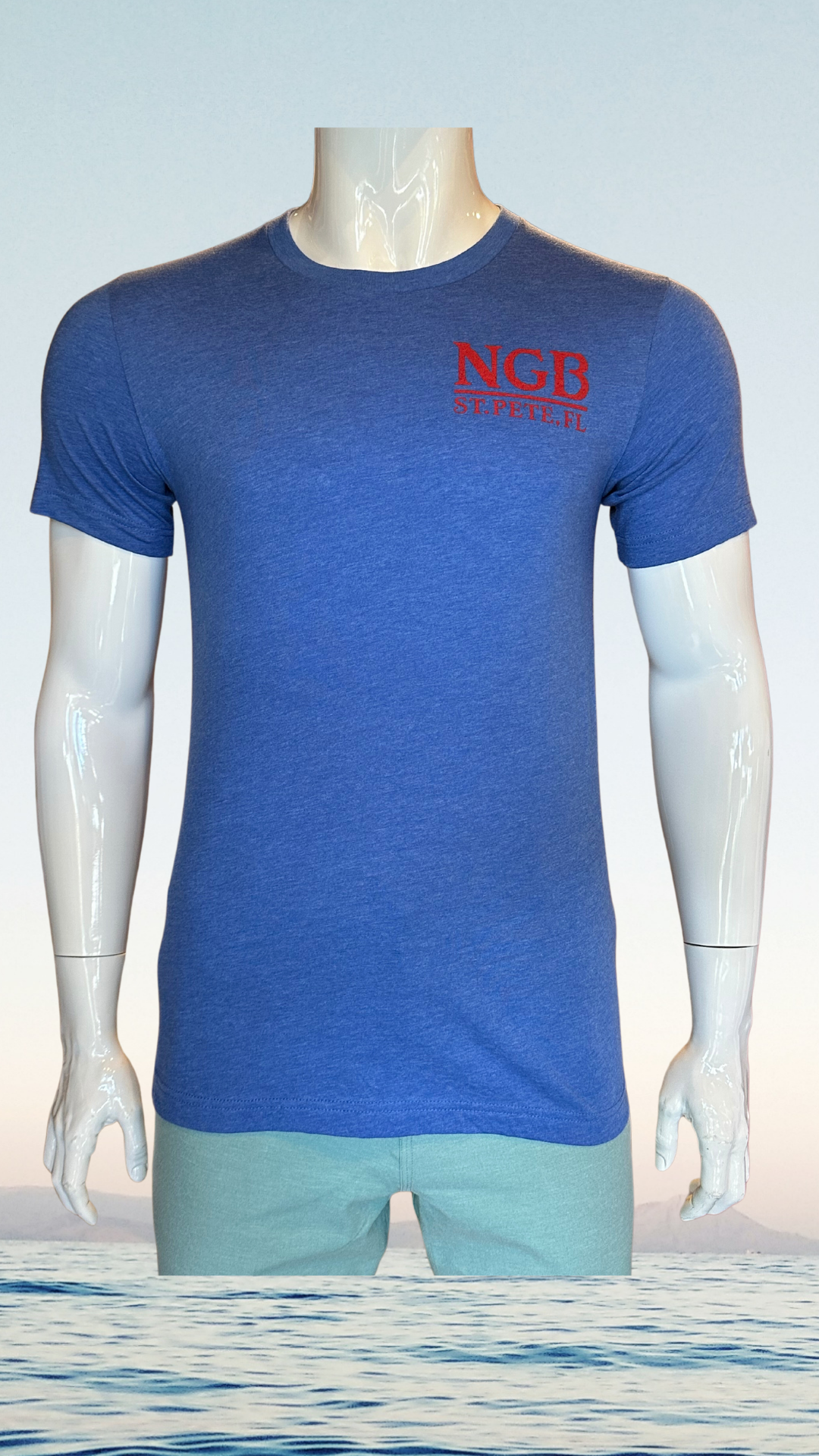 Short Sleeve T-Shirt - Blue - Red St. Pete Pelican