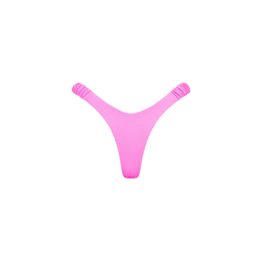 Kulani Kinis Retro Y Thong - Barbie Pink Ribbed