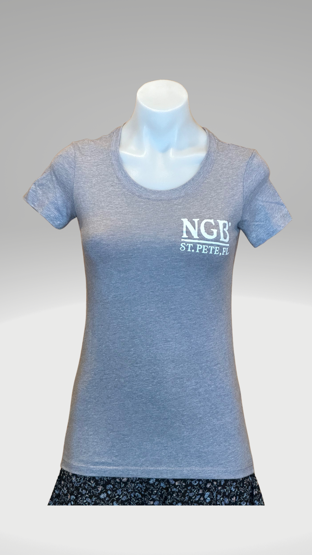 Women's Short Sleeve T-Shirt - Light Grey - Kaia Logo - White Text