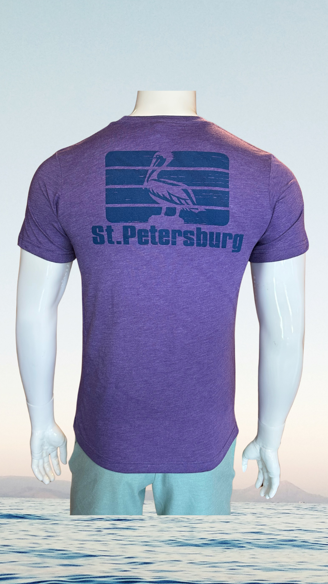 Short Sleeve T-Shirt - Purple - Blue St. Pete Pelican