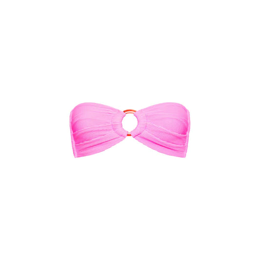 Kulani Kinis Strapless Bandeau - Barbie Pink Ribbed