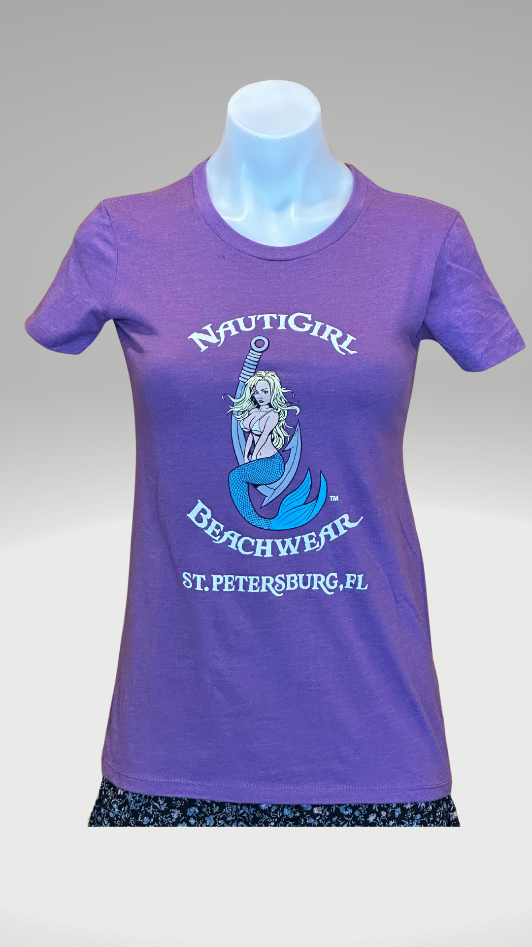Women's Short Sleeve T-Shirt - Purple - Kaia Logo (Front) - White Text