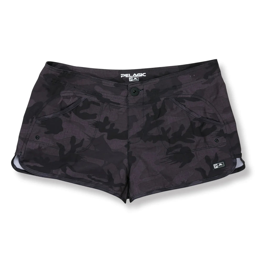 Moana Hybrid Shorts - Fish Camo - Black