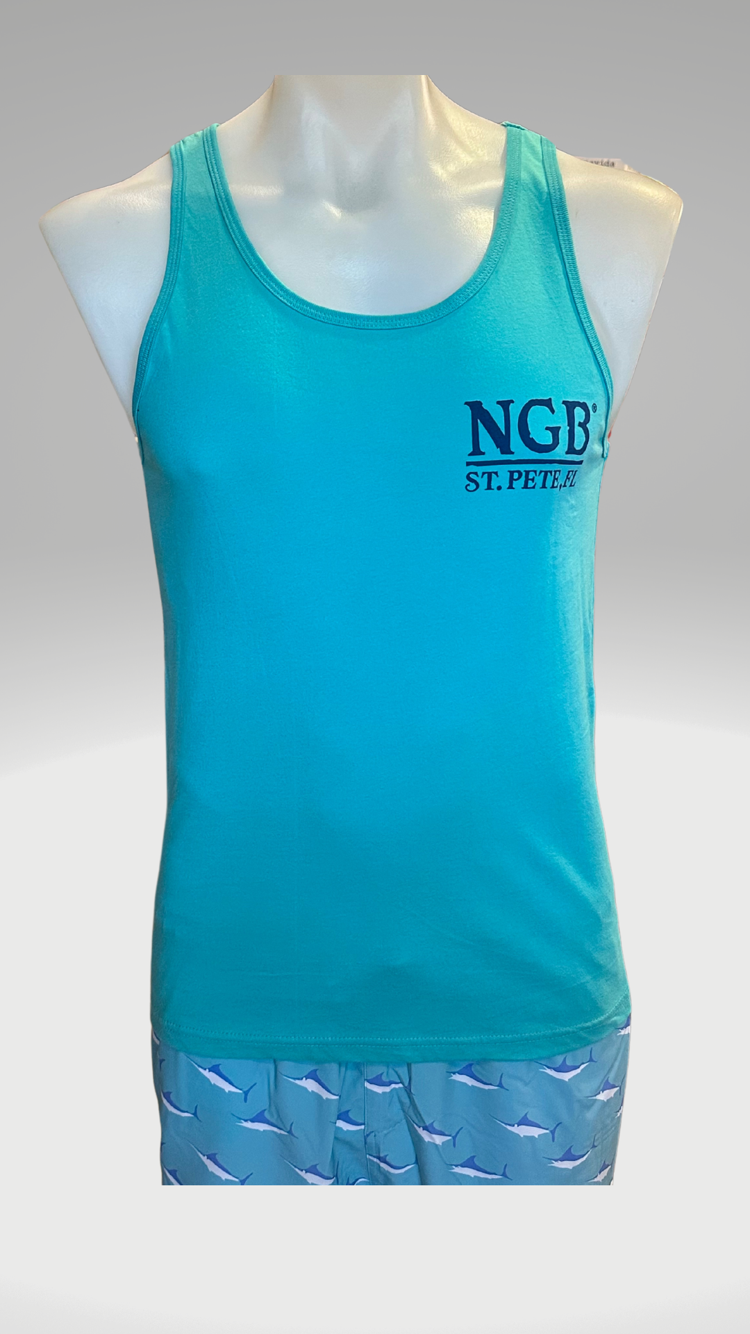 Men's Tank Top - Teal - Blue St. Pete Pelican