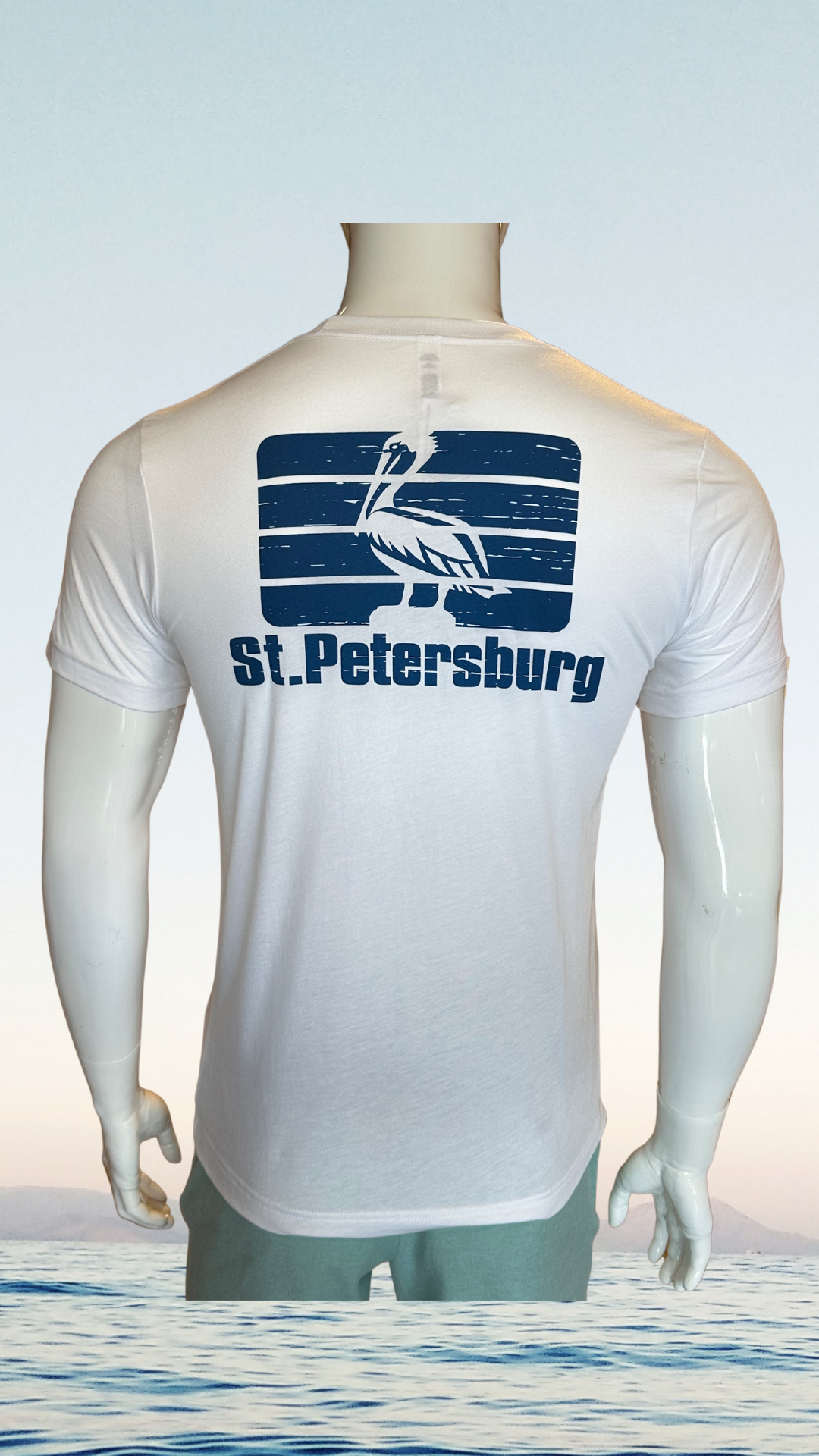 Short Sleeve T-Shirt - White - Blue St. Pete Pelican