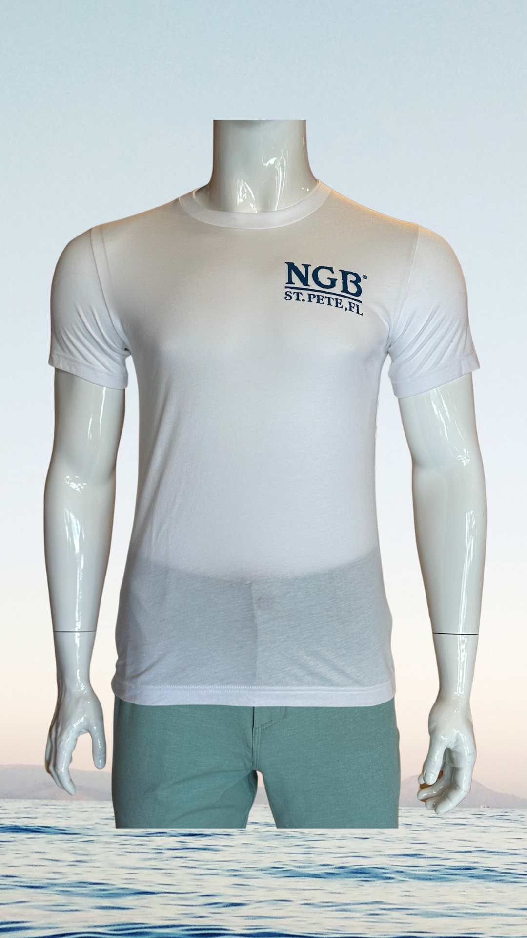 Short Sleeve T-Shirt - White - Blue St. Pete Pelican