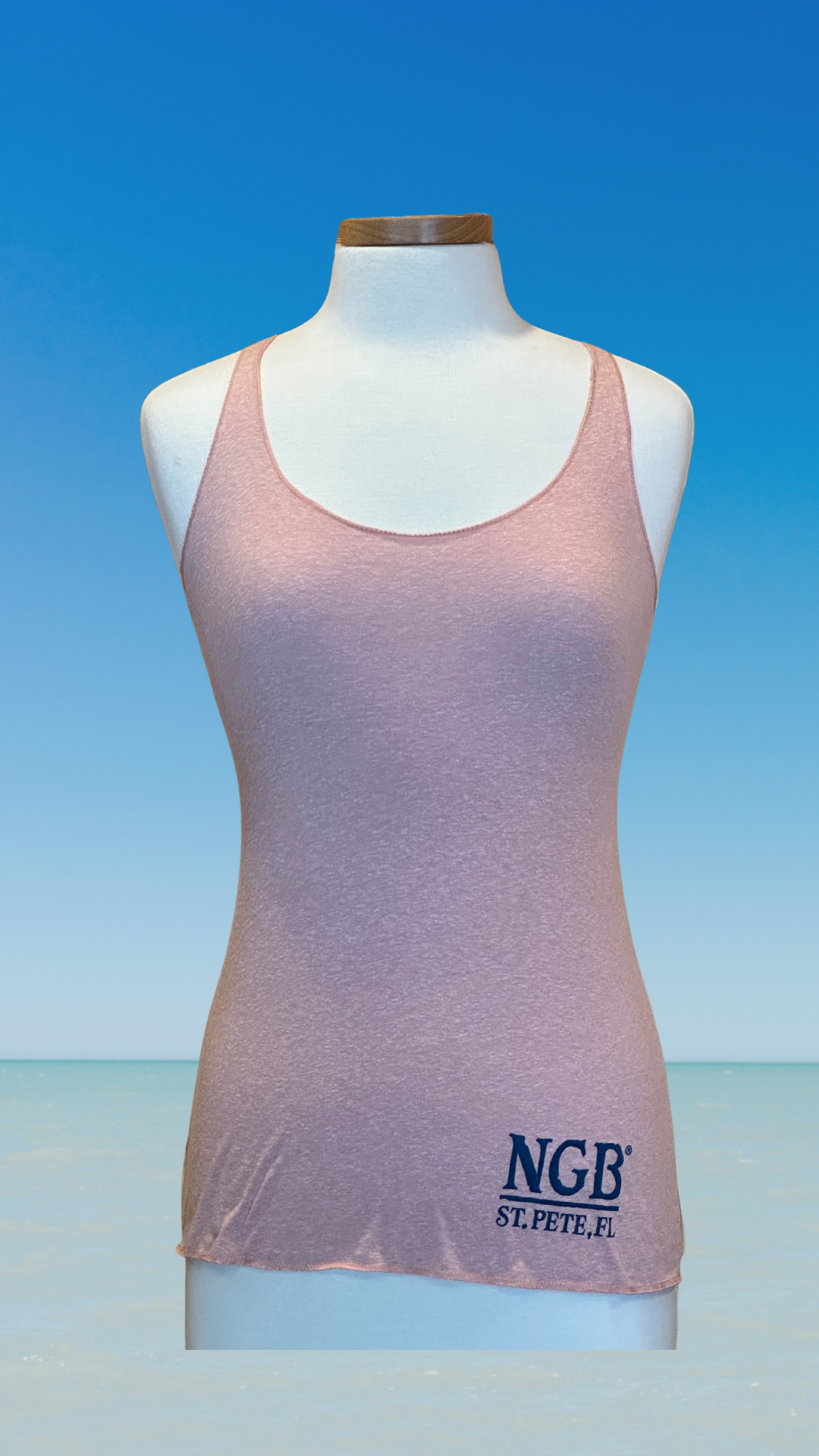 Women's Tank Top - Desert Pink - Blue St. Pete Pelican