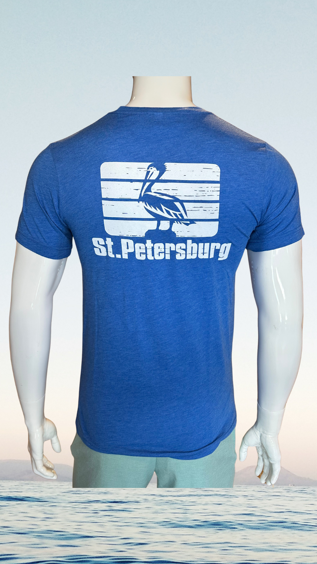 Short Sleeve T-Shirt - Royal Blue - White St. Pete Pelican
