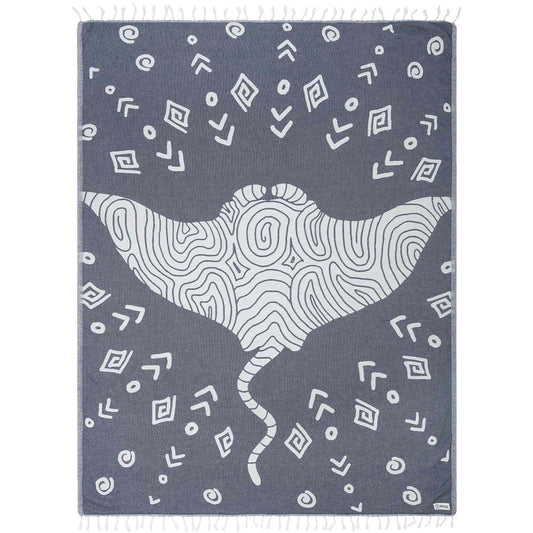 Sand Cloud Large Towel - Mr. Ray - Navy
