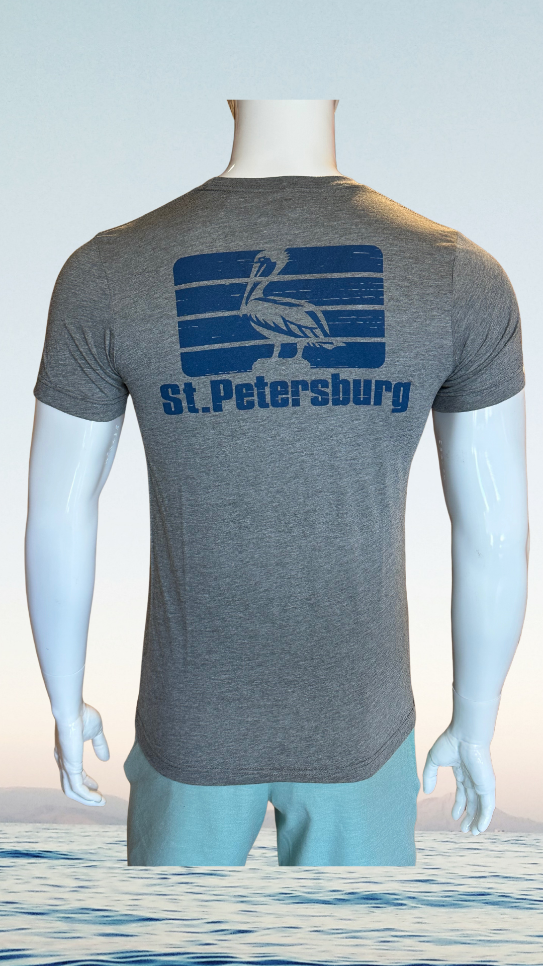Short Sleeve T-Shirt - Grey - Blue St. Pete Pelican