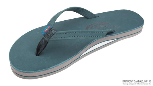 Single Arch Narrow Strap Sandals - Turquoise/Grey