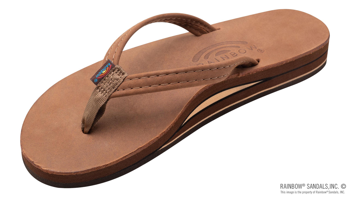 Single Arch Narrow Strap Sandals - Redwood