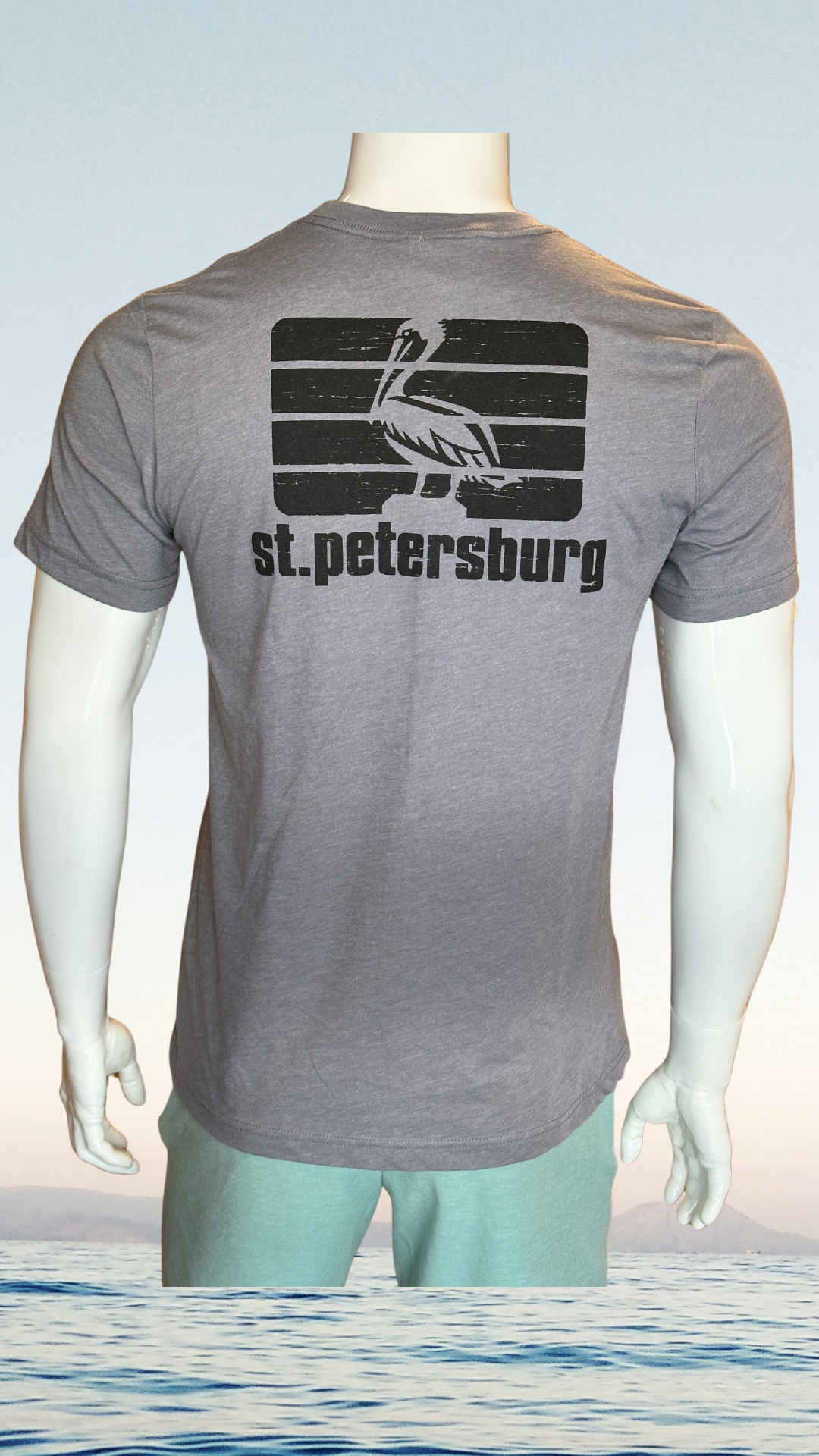 Short Sleeve T-Shirt - Storm Grey - Black St. Pete Pelican