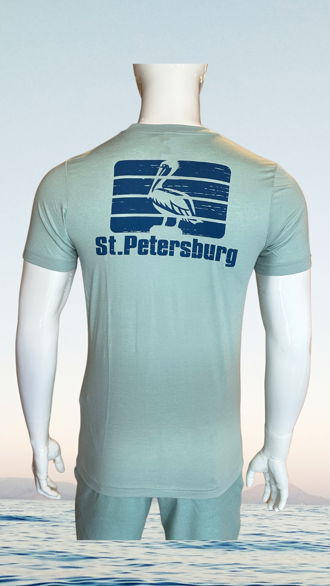 Short Sleeve T-Shirt - Dusty Blue - Blue St. Pete Pelican