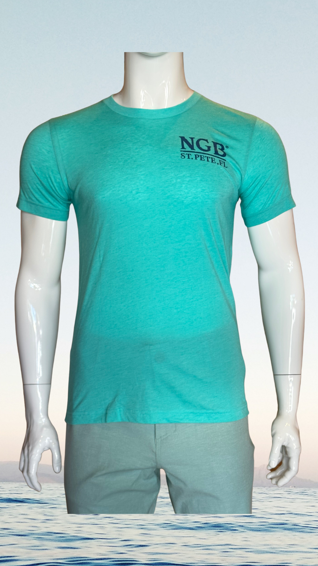 Short Sleeve T-Shirt - Sea Green - Blue St. Pete Pelican