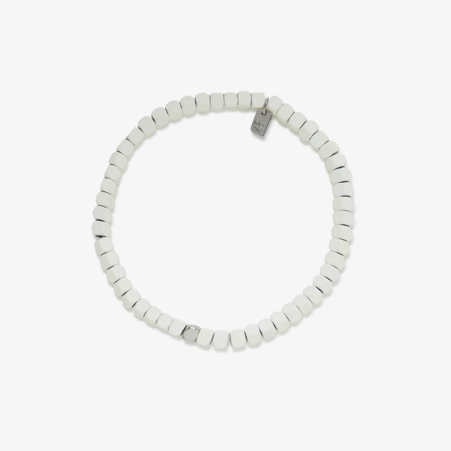 Stretch Bracelet - Coated Hematite - Cream