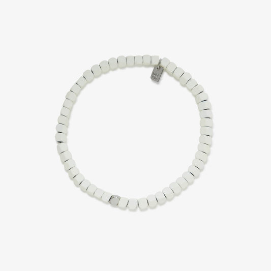 Stretch Bracelet - Coated Hematite - Cream