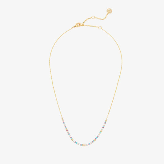 Necklace - South Beach Seed Bead Choker - Gold