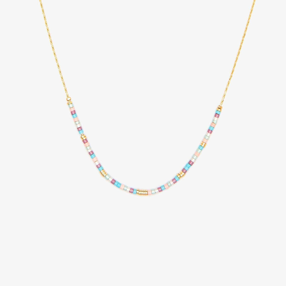 Necklace - South Beach Seed Bead Choker - Gold