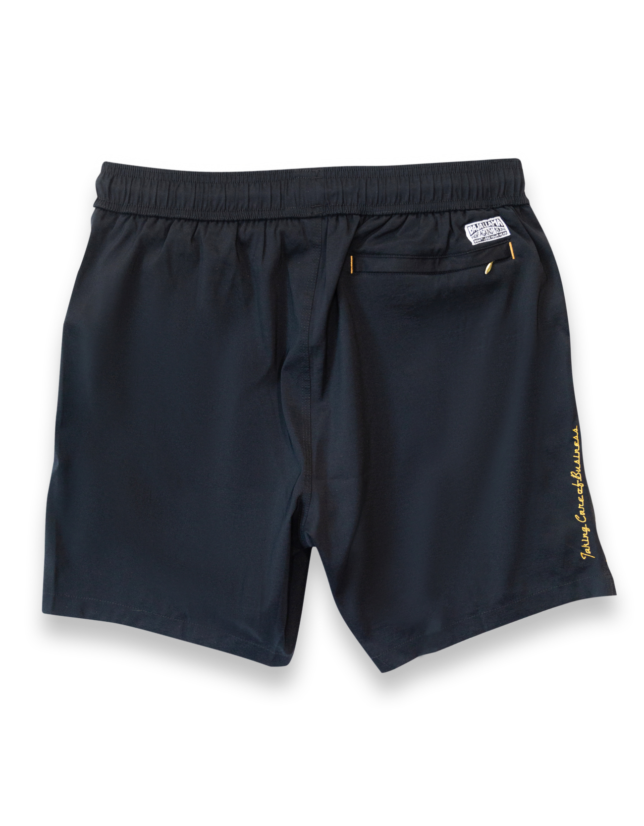 Neptune Elastic Waist Swim Shorts - Fort Knox (Black)