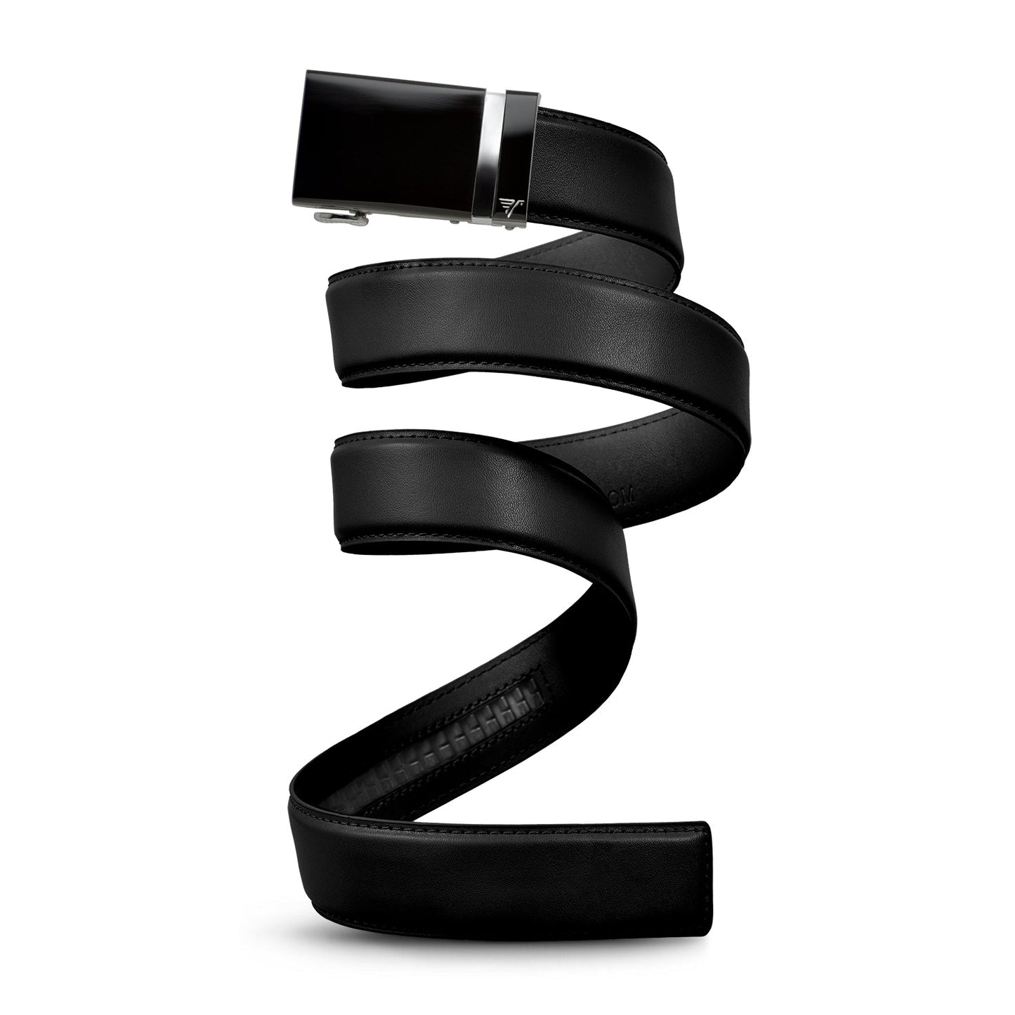 40mm Leather Ratcheting Belt - Black with Vader Buckle