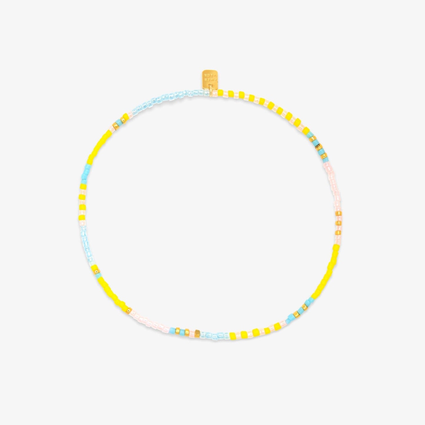 Stretch Anklet - Mixed Seed Bead - Sunset Beach (Gold)