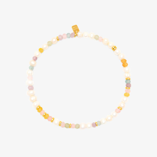 Stretch Anklet - Venice Mixed Bead - Gold