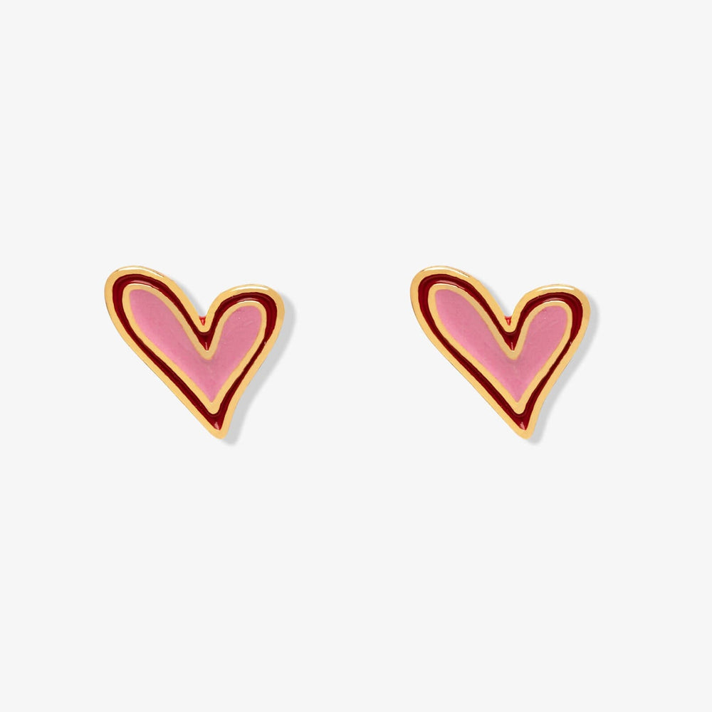 Earrings - Emanel Abstract Heart Studs - Gold