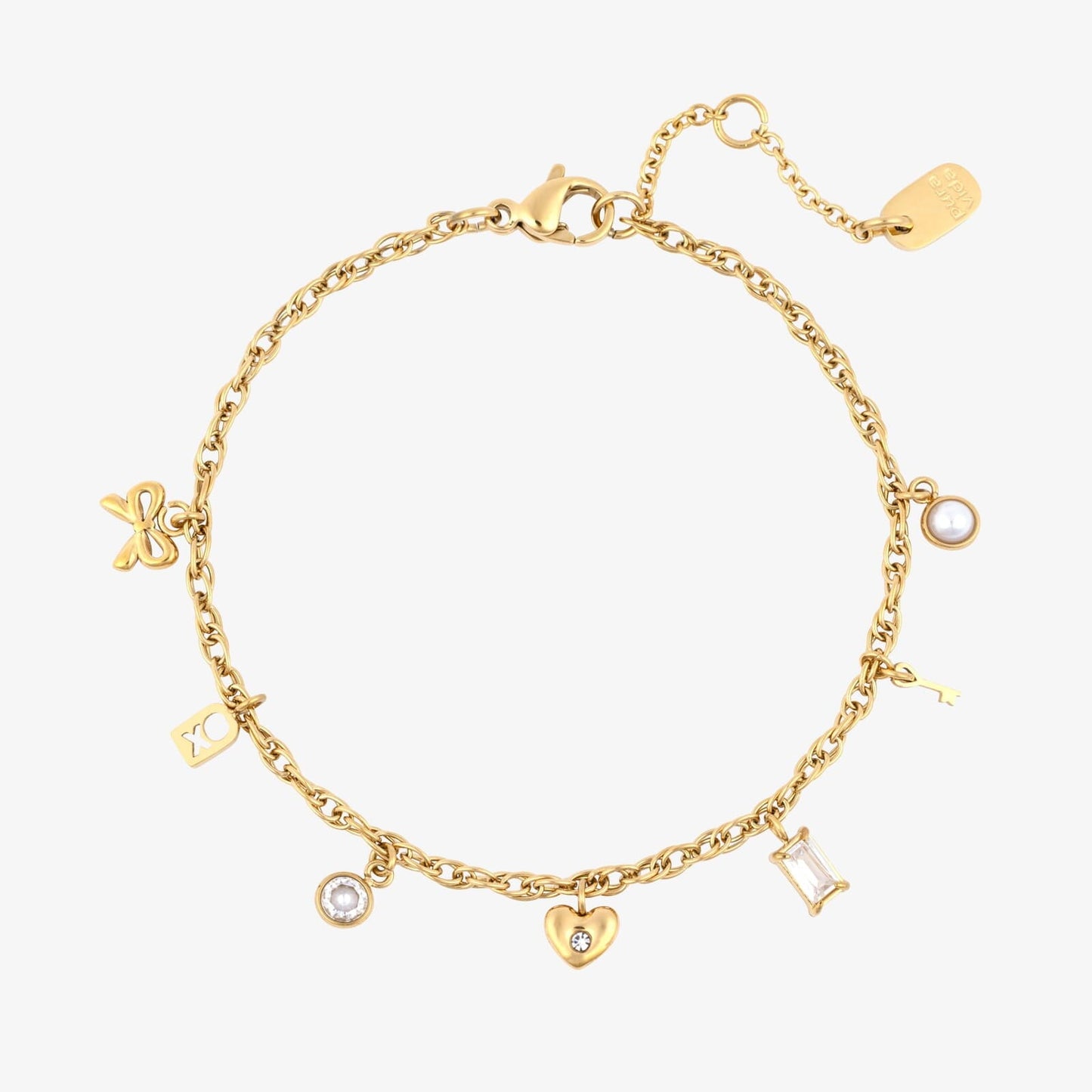 Chain Bracelet - Love Charms (Gold)