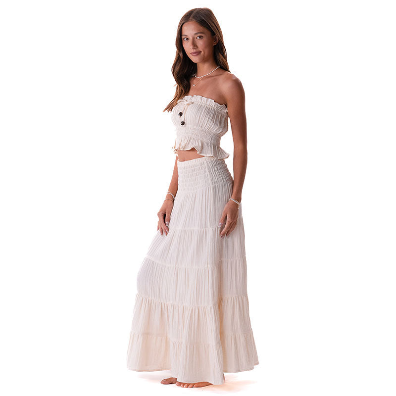 Cotton Sundrift Maxi Skirt - Cream