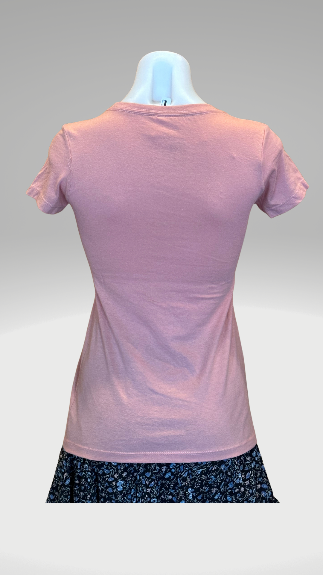 Women's Short Sleeve T-Shirt - Desert Pink - Kaia Logo (Front) - Blue Text
