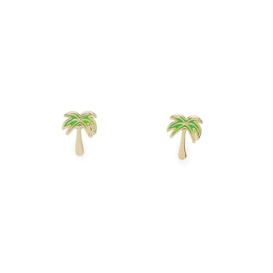 Pura Vida Earrings - Paradise Palm Studs - Gold
