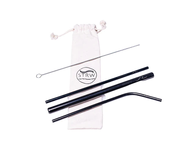 Reusable Metal Straw Kit - Black