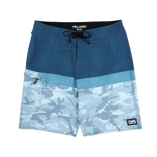 Pelagic Board Shorts - Blue Water Fish Camo Stacked - Slate