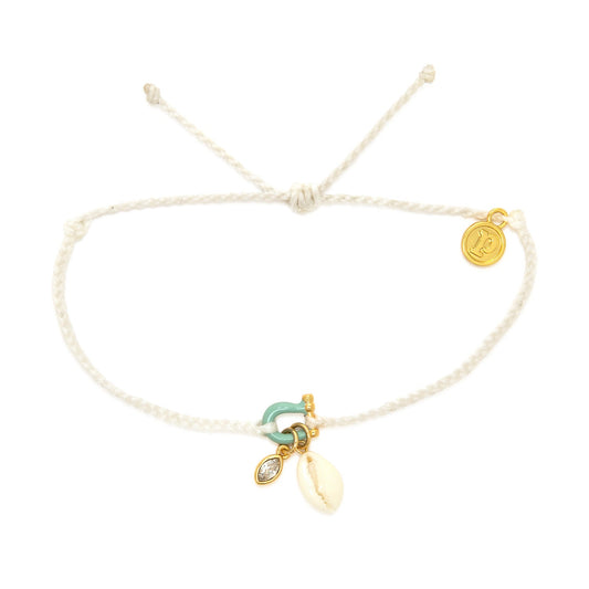 Charm Bracelet - Bonne Chance Cowrie - Gold - Natural
