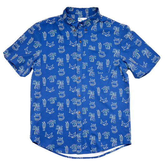 Performance Short Sleeve Button-Down Shirt - Copacabana