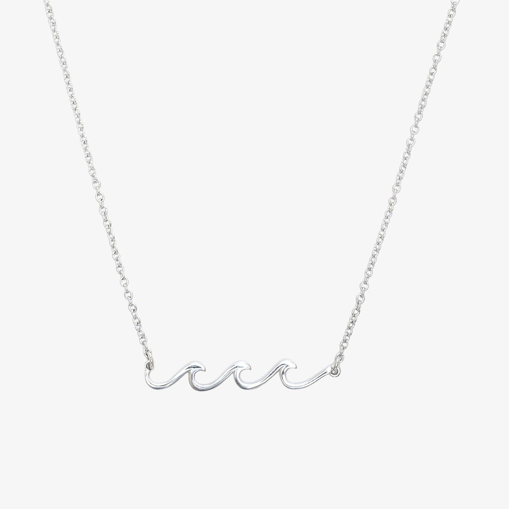 Necklace - Delicate Wave Necklace - Silver