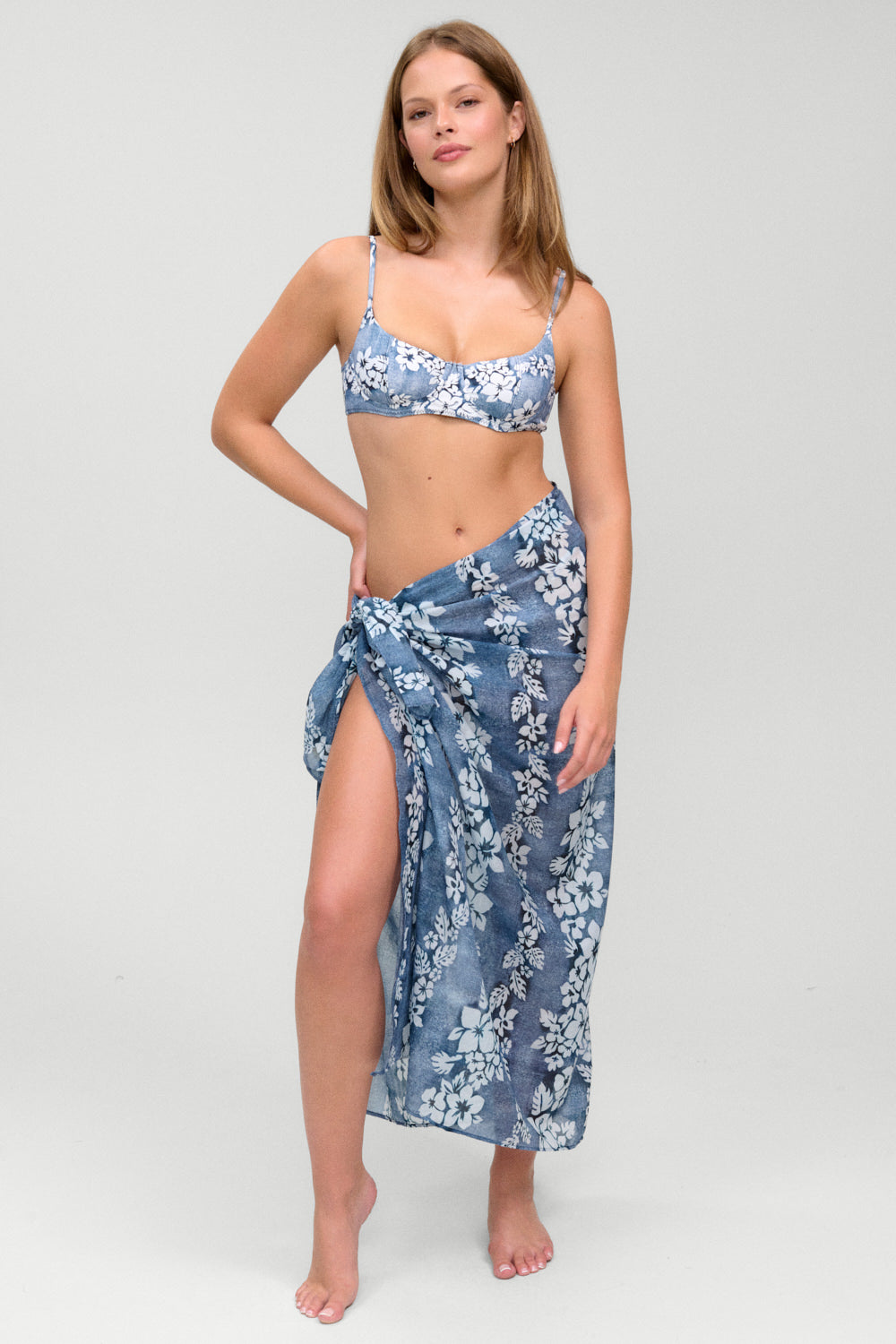 Alessia Cotton Sarong - Blue Lei