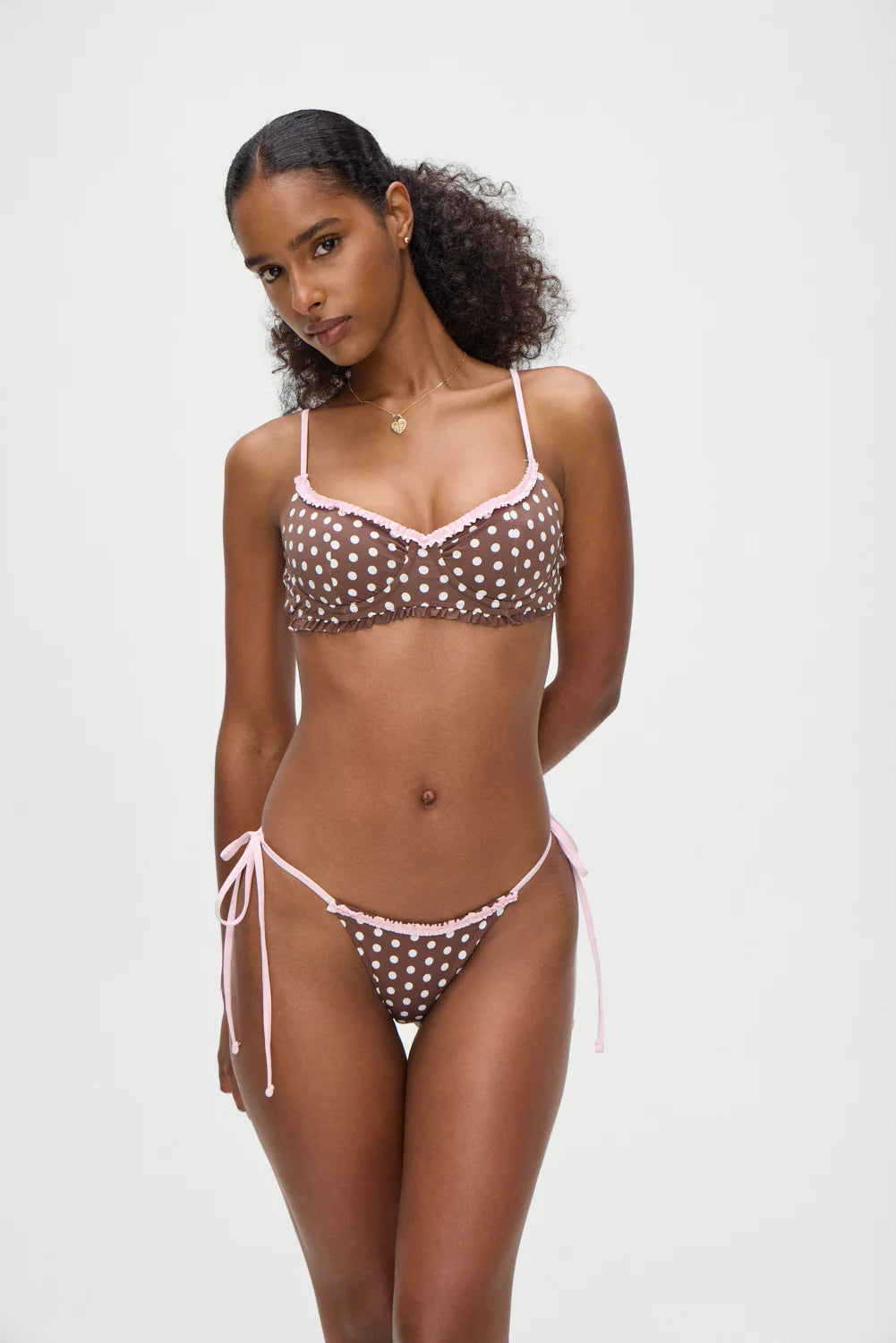 Divine Tie Side Bottom - Cocoa Dot