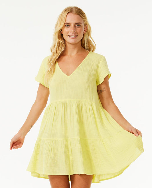 Premium Surf Mini Dress - Bright Yellow