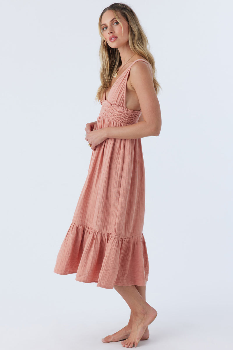 Margeaux Midi Dress - Sun Rust