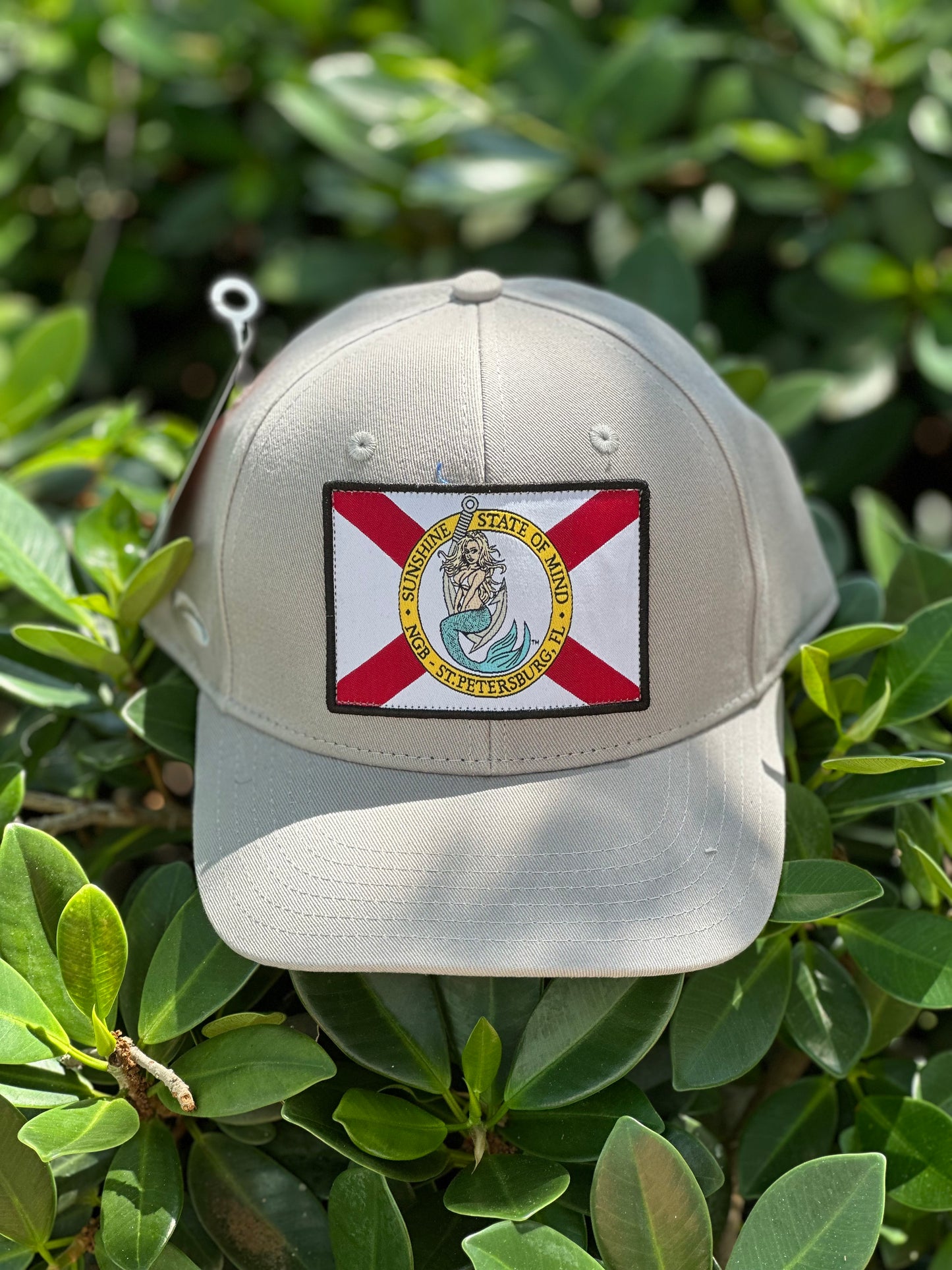 Snap-Back Cotton Twill Hat - Grey - Kaia on FL Flag Patch