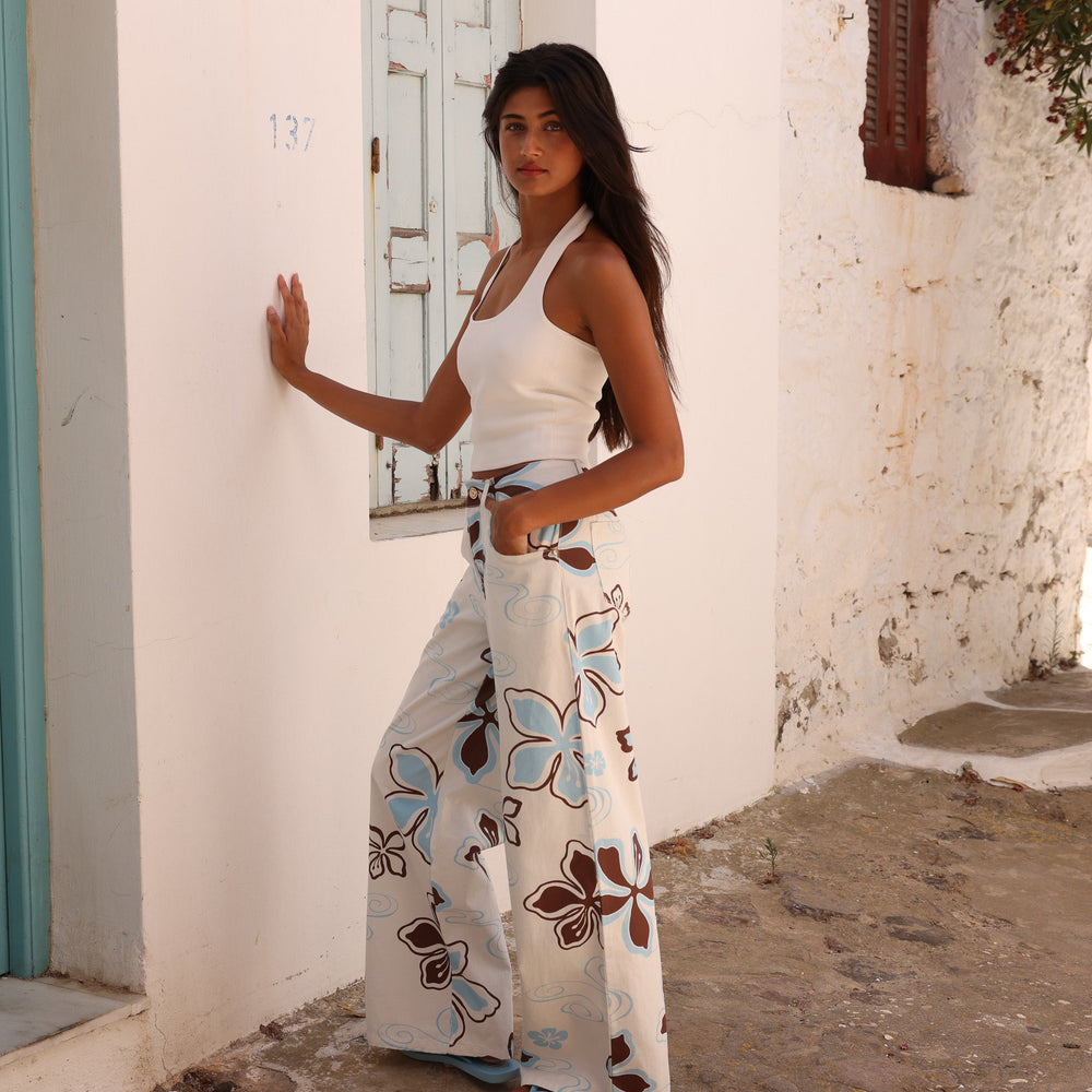 Straight Leg Printed Jeans - Coco Lush