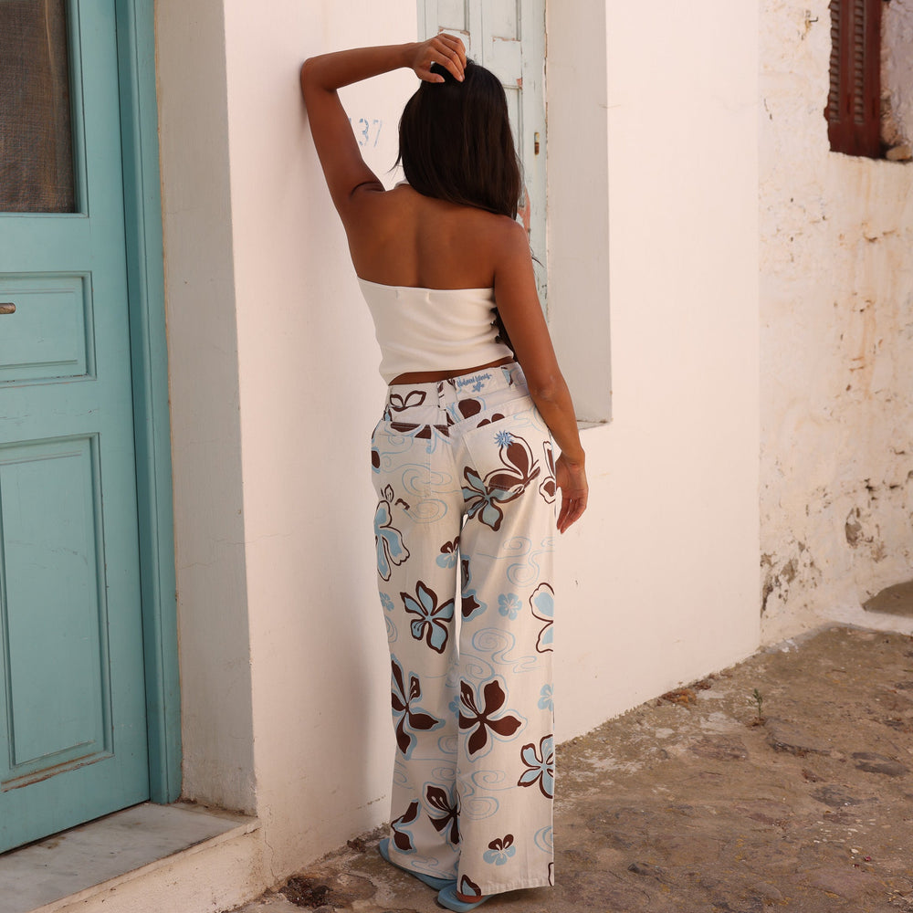 Straight Leg Printed Jeans - Coco Lush