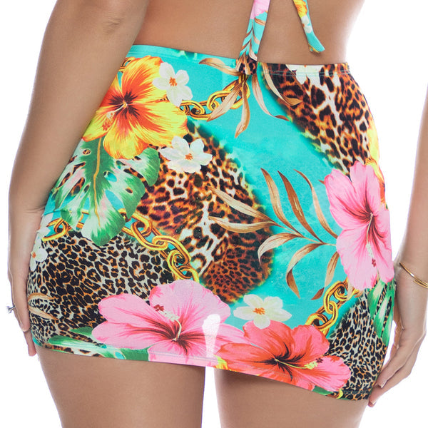 Scrunch Up Mini Skirt - Visions of Paradise