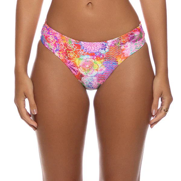 Ruched Full Coverage Bottom - Blooming Spark