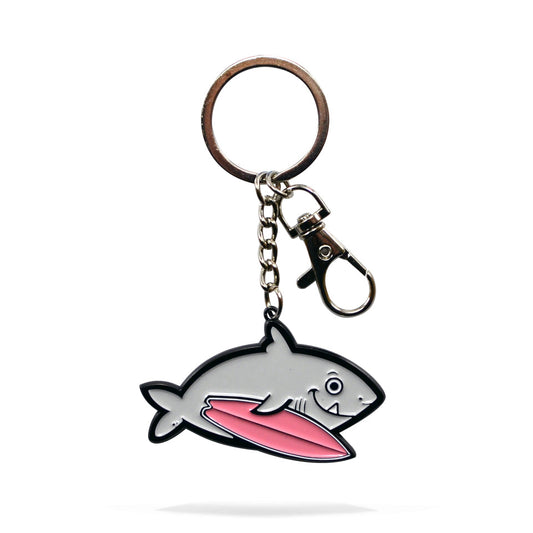 Enamel Keychain - Surf Shark