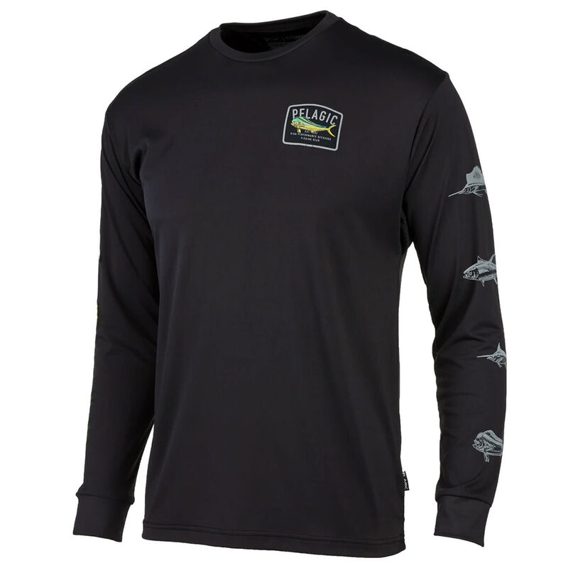 Long Sleeve UPF Sun Shirt - Aquatek Game Fish - Black